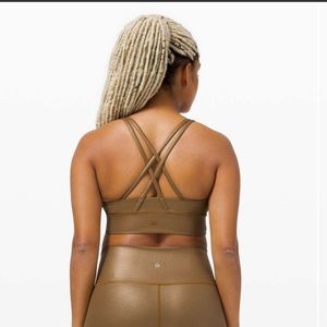 Lululemon Energy Bra Long Line Shine (Matte Copper Foil/Gold)